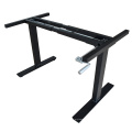 Adjustable height office table frame in 2 legs with manual crank height adjustable laptop desk frame